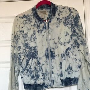 Tie dye forever 21 denim bomber jacket